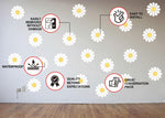 Load image into Gallery viewer, Daisy Flower Wall Decals Peel and Stick Vinyl Flower Decals for Walls Room 36pcs