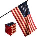 Load image into Gallery viewer, G128 5 Pack: American USA TeaStained Flag  1x1.5 Ft  ToughWeave Pro Series Pole Sleeve Embroidered 420D Polyester  Embroidered Stars