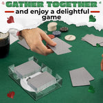 Load image into Gallery viewer, Dual Deck Revolving Card Holder   360 Degree Poker Playing Cards Holder Canasta Card Holder Casino Accessories Acrylic Playing Card Holder for Playing Card Games   Clear Tray Poker Card Deck Holder