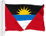 Load image into Gallery viewer, G128 Combo Pack: American USA Flag 3x5 Ft &amp;  Antigua and Barbuda Antiguan and Barbudan Flag  Both LiteWeave Pro Series Printed 150D Polyester, Brass Grommets