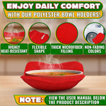 Load image into Gallery viewer, 2 Pcs Red Microwave Bowl Holder (7.5 ×7.5 ) – Microwave Bowl Cozy with Durable Heat Resistant Fabric for Hot Dishes – Effortless Secure Serving of Hot Food Bowls Cups &amp; Saucers