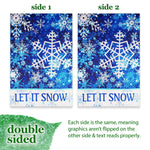 Load image into Gallery viewer, G128 Garden Flag Let It Snow Snowflakes  12x18 Inch  Printed Blockout Polyester  Christmas Decoration