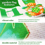 Load image into Gallery viewer, G128 Combo Pack: Garden Flag Stand Black 36 in x 16 in &amp; Garden Flag Home St. Patrick's Day Decoration Gnome with Green Heart 12x18 DoubleSided Blockout Fabric