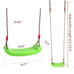 Load image into Gallery viewer, Swing seat Green for Kids and Adults with Length Control Hinge 220lb 100kg Load Ninja Slackline Ready Triangle carabiners Included Playground Swing Set Accessories Replacement