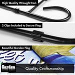 Load image into Gallery viewer, G128 Combo Pack: Garden Flag Stand Black 36x16 Inch &amp; Garden Flag Let Us Rejoice Easter Cross 12x18 Inch