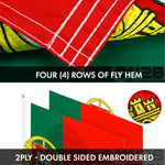 Load image into Gallery viewer, G128 Combo Pack: USA American Flag 3x5 Ft Embroidered Stars &amp; Portugal (Portuguese) Flag 3x5 Ft Doublesided Embroidered 210D