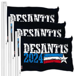 Load image into Gallery viewer, G128 3 Pack: DeSantis Election 2024 Flag  3x5 Ft  LiteWeave Pro Series Printed 150D Polyester  Election Flag, Vibrant Colors, Brass Grommets, Thicker and More Durable Than 100D 75D Polyester