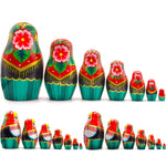 Load image into Gallery viewer, Russian Nesting Dolls Set of 7 pcs Matryoshka Doll in Belarussian Traditional