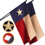 Load image into Gallery viewer, G128 2 Pack: Texas TeaStained TX State Flag  1x1.5 Ft  ToughWeave Pro Series Pole Sleeve Embroidered 420D Polyester  Embroidered Design, Indoor/Outdoor, High Quality, NO Flagpole Included