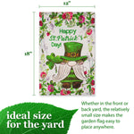 Load image into Gallery viewer, Garden Flag Happy St. Patrick's Day Leprechaun Gnome 12x18 Blockout Fabric
