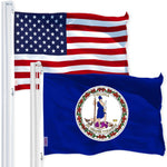 Load image into Gallery viewer, G128 Combo Pack: USA American Flag 3x5 Ft 150D Printed Stars &amp; Virginia Flag 3x5 Ft 150D Printed