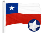 Load image into Gallery viewer, G128 Chile Chilean Flag  3x5 Ft  ToughWeave Series Embroidered 300D Polyester  Country Flag, Embroidered Design, Indoor/Outdoor, Brass Grommets