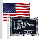 Load image into Gallery viewer, Combo Pack: USA American Flag &amp; Join or Die Black Flag 3x5 FT Printed 150D Polyester