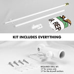 Load image into Gallery viewer, G128  6 Feet Tangle Free Spinning Flagpole (White) California Double Sided Brass Grommets Embroidered 3x5 ft (Flag Included) Aluminum Flag Pole
