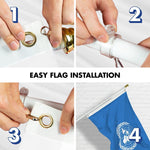 Load image into Gallery viewer, G128 Combo Pack: 6 Ft Tangle Free Aluminum Spinning Flagpole (White) &amp; United Nations Flag 3x5 Ft, LiteWeave Pro Series Printed 150D Polyester  Pole with Flag Included