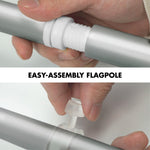 Load image into Gallery viewer, G128 Combo Pack: 6 Ft Tangle Free Aluminum Spinning Flagpole (Silver) &amp; Portugal Portuguese Flag 3x5 Ft, Double ToughWeave Series Double Sided Embroidered 210D Polyester  Pole with Flag Included