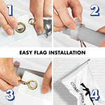 Load image into Gallery viewer, G128 Combo Pack: 6 Ft Tangle Free Aluminum Spinning Flagpole (Silver) &amp; Come and Take It Rifle White Flag 3x5 Ft, Double ToughWeave Series Double Sided Embroidered 210D Polyester  Pole with Flag