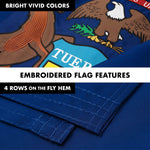Load image into Gallery viewer, G128 Combo Pack: 6 Ft Tangle Free Aluminum Spinning Flagpole (Silver) &amp; Michigan MI State Flag 3x5 Ft, ToughWeave Series Embroidered 300D Polyester  Pole with Flag Included
