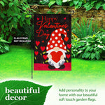 Load image into Gallery viewer, G128 Garden Flag Happy Valentine's Day Gnome Holding Red Heart 12x18 Blockout Fabric