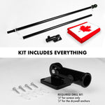 Load image into Gallery viewer, G128 Combo Pack: 5 Ft Tangle Free Aluminum Spinning Flagpole (Black) &amp; Canada Canadian Flag 2x3 Ft, LiteWeave Pro Series Printed 150D Polyester  Pole with Flag Included
