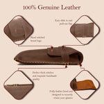 Load image into Gallery viewer, Leather Eyeglass Case  Genuine Leather Protects Sunglasses Eyeglasses Pouch