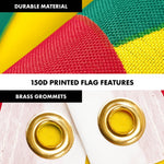 Load image into Gallery viewer, G128 Combo Pack: 6 Ft Tangle Free Aluminum Spinning Flagpole (Silver) &amp; Grenada Grenadian Flag 3x5 Ft, LiteWeave Pro Series Printed 150D Polyester  Pole with Flag Included