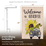 Load image into Gallery viewer, Combo Pack Garden Flag Stand Black 36x16 in and Garden Flag 12x18 in Gnome