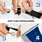 Load image into Gallery viewer, Combo Pack 5 Ft Tangle Free Aluminum Spinning Flagpole Black Alaska AK State