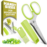 Load image into Gallery viewer, Herb Scissors with 5 Blades and Cover – Stainless Steel Herb Cutter for Fast &amp; Precise Cutting Compact Easy to Store Design – Ergonomic Handle &amp; Cleaning Brush for Quick and Comfortable Kitchen Prep