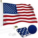 Load image into Gallery viewer, G128  5 Feet Tangle Free Spinning Flagpole (White) USA American Flag Brass Grommets Spun Polyester 2x3 ft (Flag Included) Aluminum Flag Pole