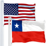 Load image into Gallery viewer, G128 Combo Pack: USA American Flag 3x5 Ft 150D Printed Stars &amp; Chile (Chilean) Flag 3x5 Ft 150D Printed