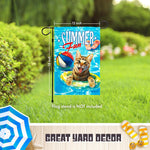 Load image into Gallery viewer, Summer Fun with Cat in Pool Garden Flag 12x18 Inch Printed 150D Polyester