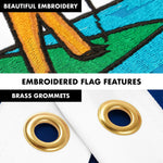 Load image into Gallery viewer, G128 Combo Pack: 6 Ft Tangle Free Aluminum Spinning Flagpole (Silver) &amp; Michigan MI State Flag 3x5 Ft, ToughWeave Series Embroidered 300D Polyester  Pole with Flag Included