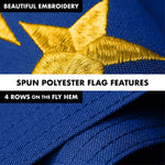 Load image into Gallery viewer, G128 Combo Pack: 5 Ft Tangle Free Spinning Flagpole (Silver) &amp; Indiana Flag 2.5x4 Ft Embroidered 220GSM Spun Polyester, Brass Grommets (Flag Included) Aluminum Flag Pole