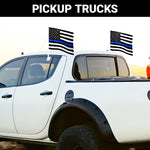 Load image into Gallery viewer, G128 2 Pack: Thin Blue Line Car Flag  11x17 In  Double LiteWeave Pro Series Double Sided Printed 150D Polyester  Flagpole Included  Perfect for Festival Celebrations, Parades