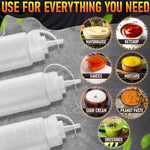 Load image into Gallery viewer, 10 Pack Plastic Condiment Squeeze Bottles 12 oz Refillable Squirt Bottles with Narrow Tip Leak Resistant Great for Oil Sauces Ketchup Mayonnaise Syrup Dressing BBQ Grilling &amp; Catering Use