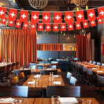 Load image into Gallery viewer, G128 Switzerland Swiss Bunting Banner  Flag 8.2 x 5.5 Inch, Full String 33 Feet  Printed 150D Polyester, Decorations For Bar, School, Festival Events Celebration