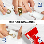 Load image into Gallery viewer, G128 Combo Pack: 6 Ft Tangle Free Aluminum Spinning Flagpole (White) &amp; Canada Canadian The Great White North Flag 3x5 Ft, LiteWeave Pro Series Printed 150D Polyester  Pole with Flag Included