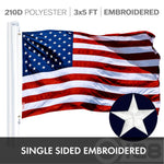 Load image into Gallery viewer, G128 Combo Pack: American USA Flag ToughWeave Series 3x5 Ft Single Sided &amp; Venezuela 7 Stars Venezuelan Flag Double Sided 3x5 Ft Double ToughWeave Series  Both Embroidered Polyester, Brass Grommets