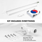 Load image into Gallery viewer, G128 Combo Pack: 6 Feet Tangle Free Spinning Flagpole (Silver) South Korea South Korean Flag 3x5 ft Printed 150D Brass Grommets (Flag Included) Aluminum Flag Pole