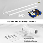 Load image into Gallery viewer, G128  6 Feet Tangle Free Spinning Flagpole (White) Utah Double Sided Brass Grommets Embroidered 3x5 ft (Flag Included) Aluminum Flag Pole