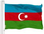 Load image into Gallery viewer, G128 Azerbaijan Azerbaijanis Azeris Flag  3x5 Ft  LiteWeave Pro Series Printed 150D Polyester  Country Flag, Vibrant Colors, Brass Grommets, Thicker and More Durable Than 100D 75D Polyester