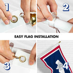 Load image into Gallery viewer, G128 Combo Pack: 6 Ft Tangle Free Spinning Flagpole (White) &amp; Wyoming Flag 3x5 Ft Printed 150D Polyester, Brass Grommets (Flag Included) Aluminum Flag Pole