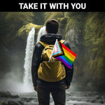 Load image into Gallery viewer, G128 2 Pack: LGBT Progress Rainbow Pride Car Flag  11x17 In  Double LiteWeave Pro Series Double Sided Printed 150D Polyester  Flagpole Included  Perfect for Festival Celebrations, Parades