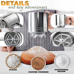 Load image into Gallery viewer, 5 Cup Flour Sifter for Baking – Large Capacity Flour Sifter Stainless Steel (5.1  x 5.1 ) with Double Mesh – One Hand Operation Designed for Quick &amp; Easy Sifting