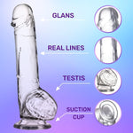 Load image into Gallery viewer, Realistic Dildo 9.5” Clear Suction Dildo Cup for Hands Free for Women for G Spot