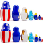 Load image into Gallery viewer, Independence Day Nesting Dolls Set 7 pcs Russian Dolls with Symbols of