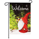Load image into Gallery viewer, G128 Garden Flag Welcome Festive Gnome with Lantern  12x18 Inch  Printed Blockout Polyester  Christmas Decoration