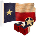 Load image into Gallery viewer, G128 10 Pack: Texas TeaStained Flag  2.5x4 Ft  ToughWeave Pro Series Embroidered 420D Polyester  Embroidered Design, Indoor/Outdoor, Brass Grommets, High Quality