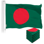 Load image into Gallery viewer, G128 5 Pack: Bangladesh Bangladeshi Flag  3x5 Ft  LiteWeave Pro Series Printed 150D Polyester  Country Flag, Vibrant Colors, Brass Grommets, Thicker and More Durable Than 100D 75D Polyester
